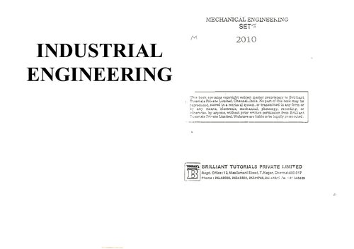 Esemechanical Engineering Industrial Engineering Brilliant Tutorials Editorial Board