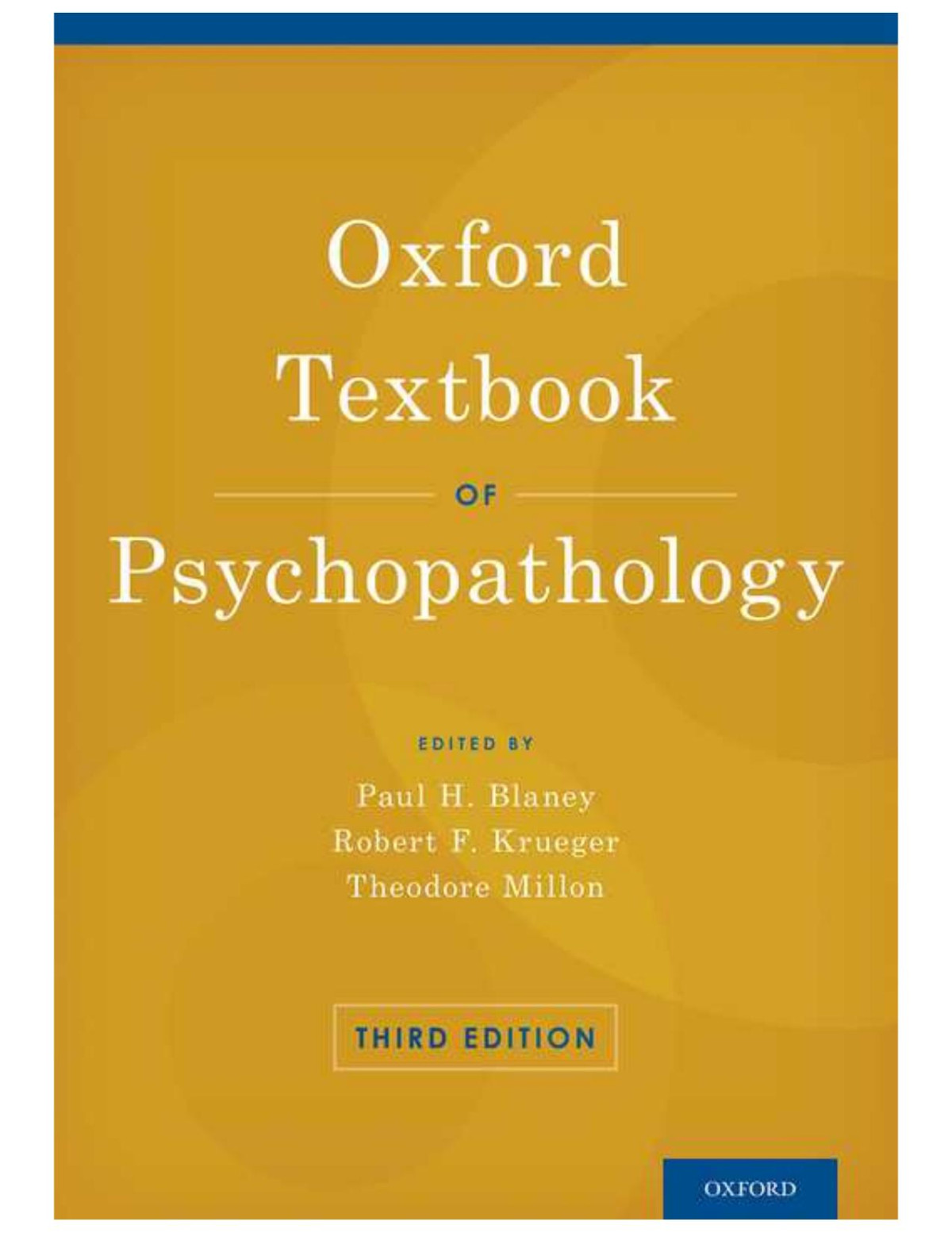 Oxford Textbook Of Psychopathology 3rd Ed 3rd Edition Paul Blaney Robert Krueger Theodore Millon