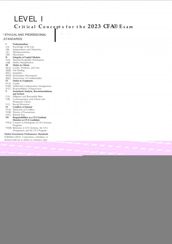 2023 Cfa Level I Schwesers Quicksheet 1st Edition Kaplan Schweser