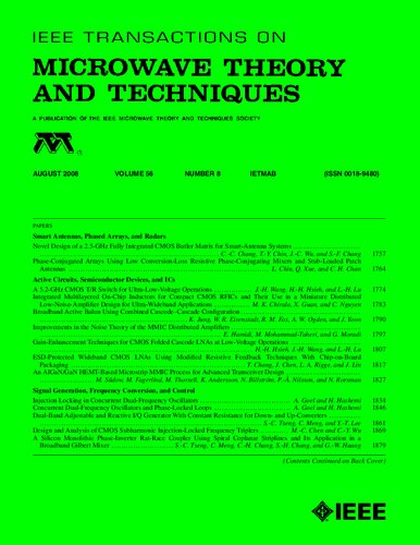 Microwave And Theory Techniques Ieee Mttv056i08 200808 8th Edition Fantomasping