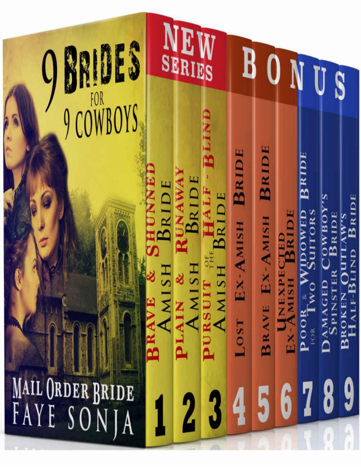 Mail Order Bride 9 Book Boxed Set 9 Brides For 9 Cowboys Clean Western Historical Romance Series Bundle Faye Sonja