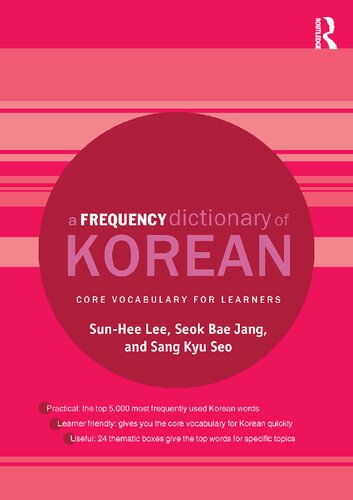 A Frequency Dictionary Of Korean 1st Edition Sunhee Lee Seok Bae Jang