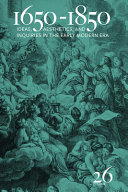 16501850 Ideas Aesthetics And Inquiries In The Early Modern Era Volume 26 Kevin L Cope