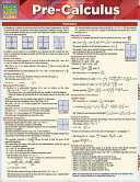 Precalculus A Quickstudy Reference Guide 1st Expolog Llc
