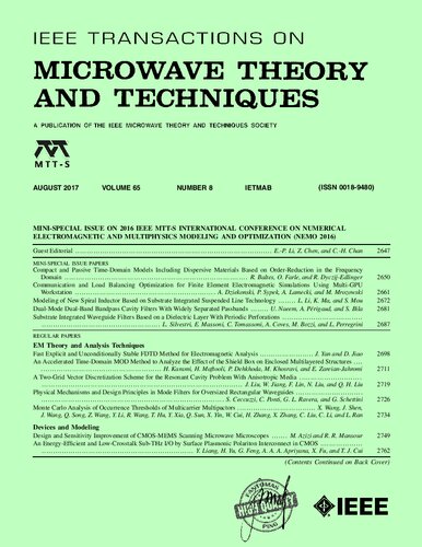 Ieee Transactions On Microwave Theory And Techniques Vol 65 No 08 201708 8th Edition Fantomasping