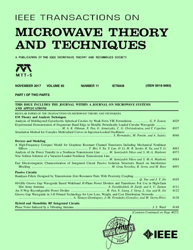 Ieee Mttv065i11a 201711 Microwave Theory And Techniques 11a Ieee Microwave Theory And Tecnique Society