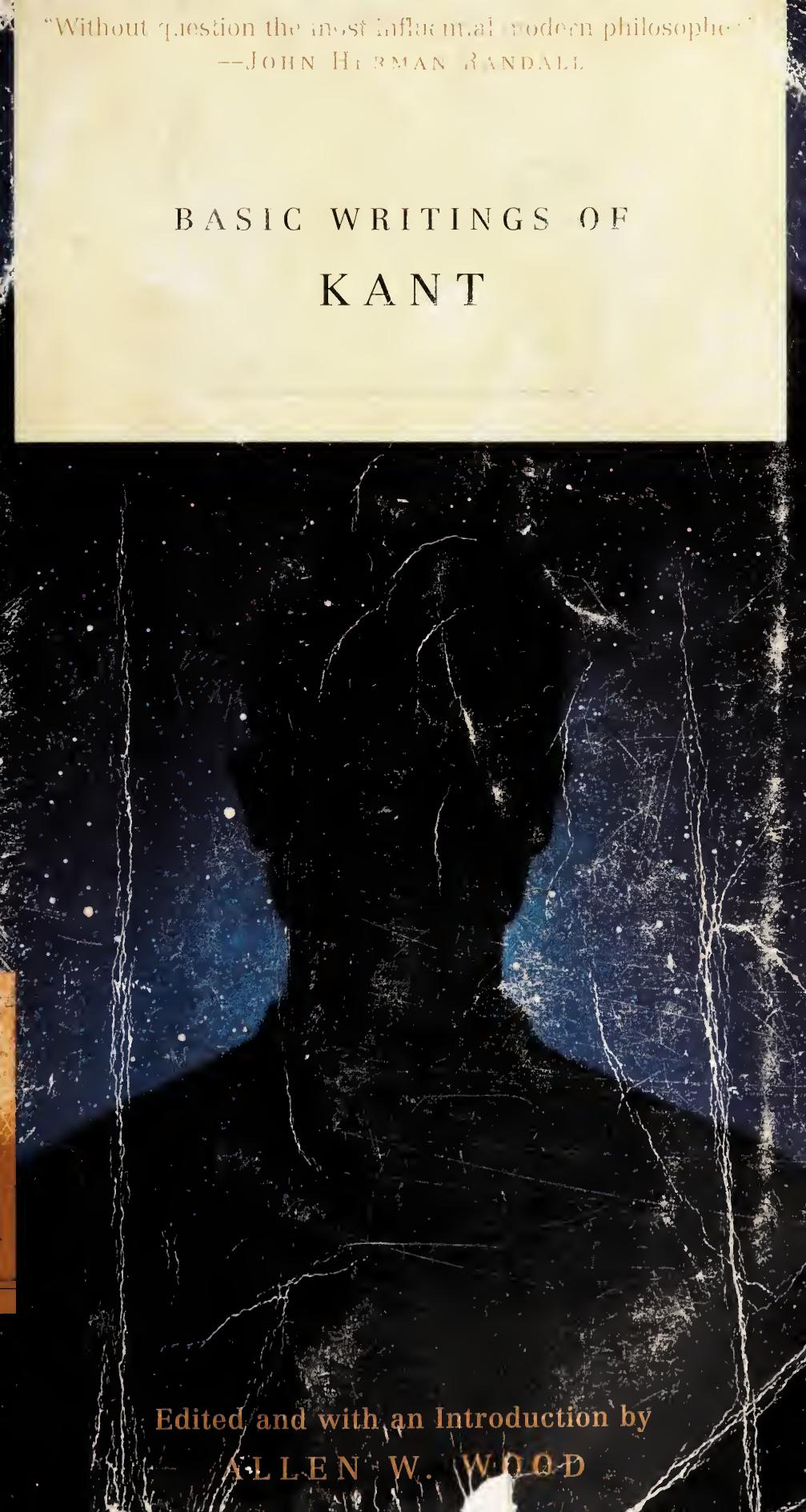 Basic Writings Of Kant Immanuel Kant