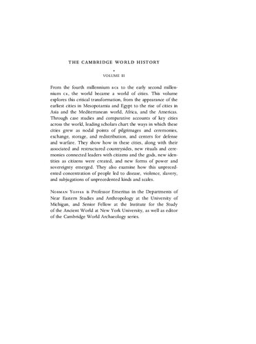 The Cambridge World History Norman Yoffee
