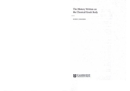 The History Written On The Classical Greek Body Robin Osborne