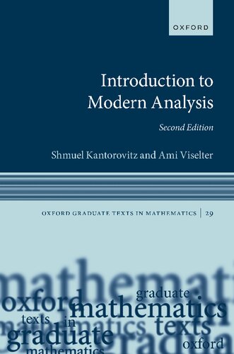 Introduction To Modern Analysis 2nd Edition 2nd Kantorovitz