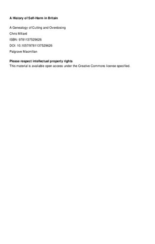 A History Of Selfharm In Britain A Genealogy Of Cutting And Overdosing Chris Millard