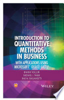 Introduction To Quantitative Methods In Business With Applications Using Microsoft Office Excel 1st Edition Bharat Kolluri
