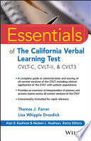 Essentials Of The California Verbal Learning Test Thomas J Farrer