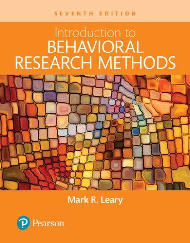 Introduction To Behavioral Research Methods 7th Edition 7th Mark R Leary