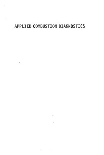 Applied Combustion Diagnostics 1st Edition Katharina Kohsehoinghaus
