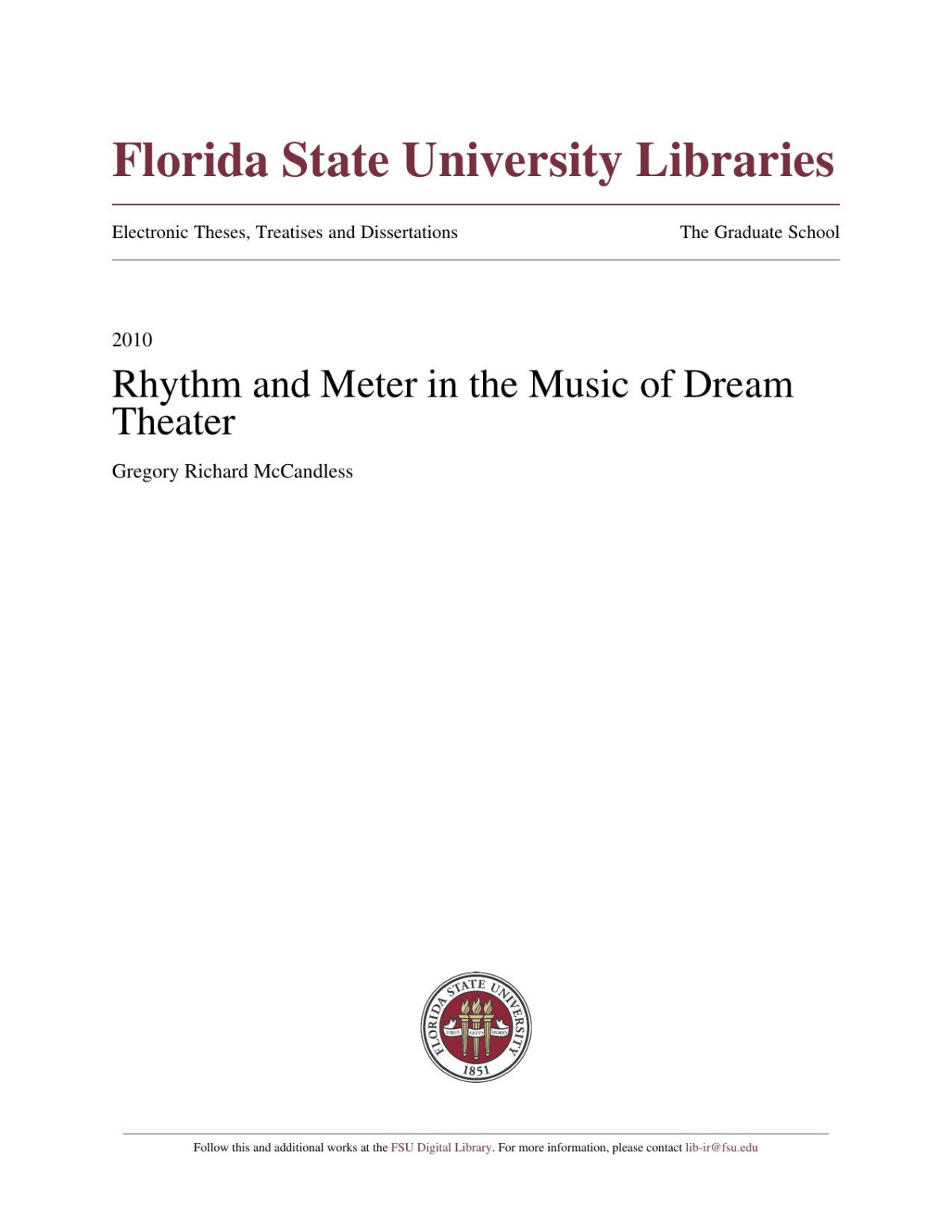 Rhythm And Meter In The Music Of Dream Theater Gregory Richard Mccandless