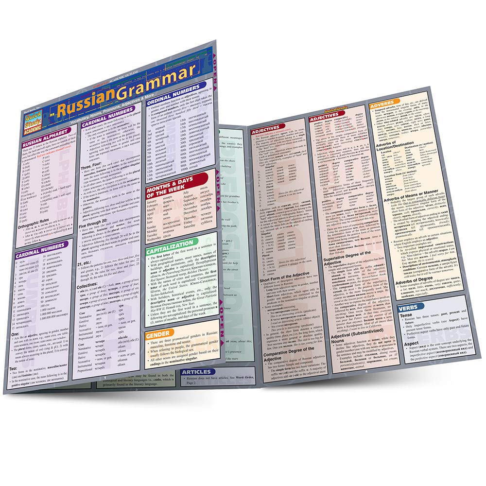 Russian Grammar Quickstudy Academic Outline Lam Chrt Inc Barcharts