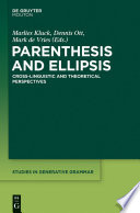 Parenthesis And Ellipsis Marlies Kluck Dennis Ott Mark De Vries