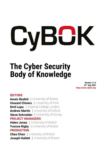 The Cyber Security Body Of Knowledge 110 Cybok