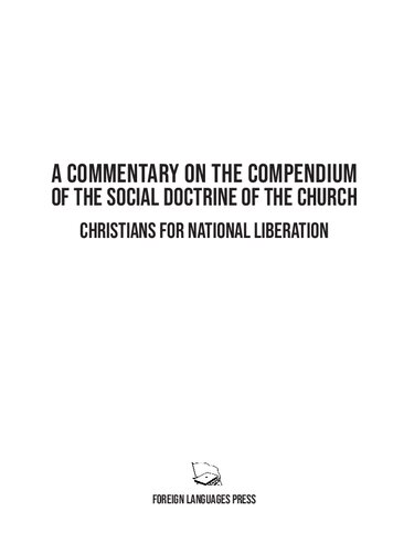 A Commentary On The Compendium Of The Social Doctrine Of The Church 1st Printing Christians For National Liberation