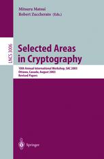 Selected Areas In Cryptography 10th Annual International Workshop Sac 2003 Ottawa Canada August 1415 2003 Revised Papers 1st Edition Jan Pelzl