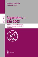 Algorithms Esa 2003 11th Annual European Symposium Budapest Hungary September 1619 2003 Proceedings 1st Edition Bernard Chazelle Auth
