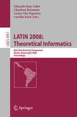 Latin 2008 Theoretical Informatics 8th Latin American Symposium Bzios Brazil April 711 2008 Proceedings 1st Edition G Park