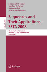 Sequences And Their Applications Seta 2008 5th International Conference Lexington Ky Usa September 1418 2008 Proceedings 1st Edition Pierre Lecuyer Auth