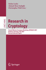 Research In Cryptology Second Western European Workshop Weworc 2007 Bochum Germany July 46 2007 Revised Selected Papers 1st Edition Rei Yoshida