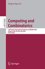 Computing And Combinatorics 15th Annual International Conference Cocoon 2009 Niagara Falls Ny Usa July 1315 2009 Proceedings 1st Edition S Muthukrishnan Auth