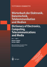 Wrterbuch Der Elektronik Datentechnik Telekommunikation Und Medien Dictionary Of Electronics Computing Telecommunications And Media Teil 1 Deutschenglisch Part 1 Germanenglish 3rd Edition Dipling Vittorio Ferretti Auth