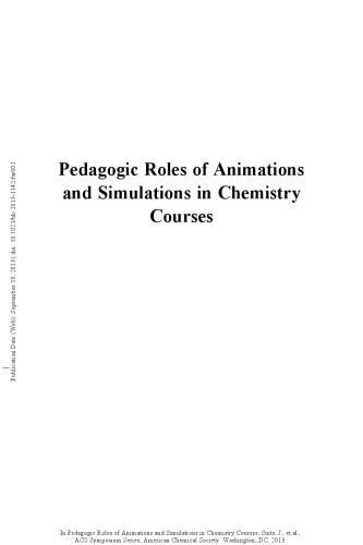 Pedagogic Roles Of Animations And Simulations In Chemistry Courses Jerry P Suits