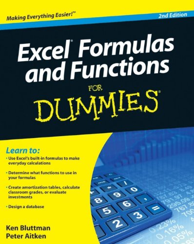 Excel Formulas And Functions For Dummies 2nd Edition Ken Bluttman