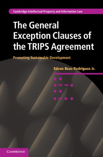 The General Exception Clauses Of The Trips Agreement Promoting Sustainable Development Edson Beas Rodrigues Jr