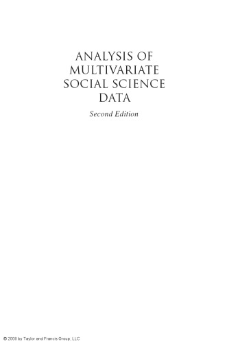 Analysis Of Multivariate Social Science Data Second Edition Bartholomew