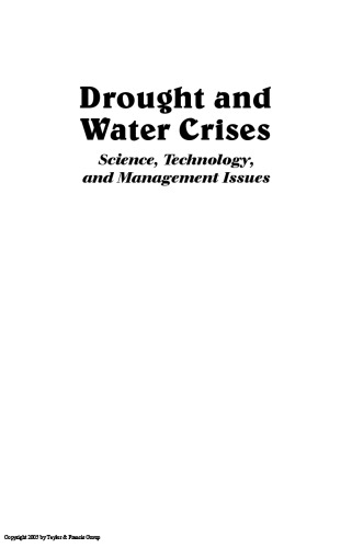 Drought And Water Crises Science Technology And Management Issues Wilhite