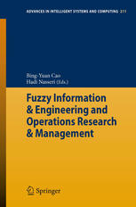 Fuzzy Information Engineering And Operations Research Management 1st Edition Bingyuan Cao