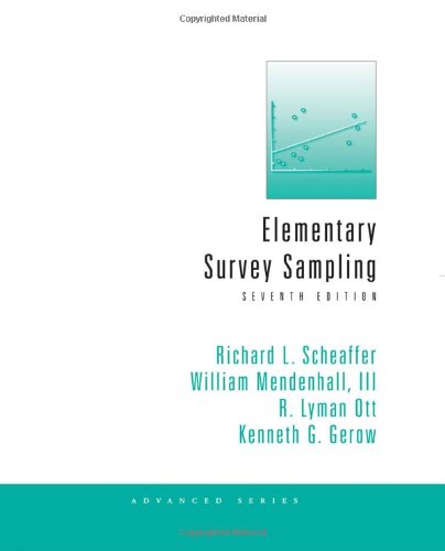 Elementary Survey Sampling 7th Edition Richard L Scheaffer Iii William Mendenhall