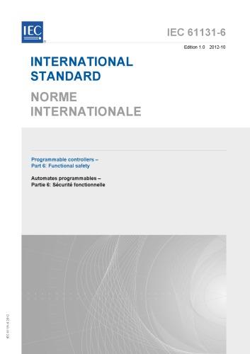 Programmable Controllers Part 6 Functional Safety 1st Edition Iec