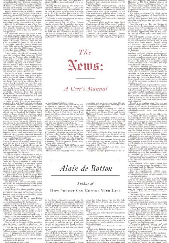 The News A Users Manual Alain De Botton