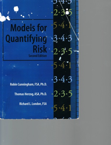 Models For Quantifying Risk 2nd Ed Robin J Cunningham Thomas N Herzog