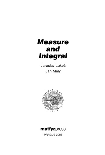 Measure And Integral 2nd Edition Jaroslav Luke Jan Mal