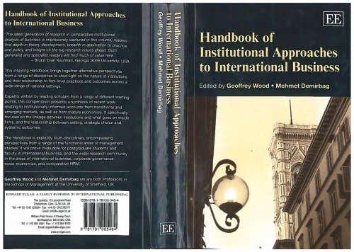 Handbook Institutional Approaches To International Business Geoffrey Wood Mehmet Demirbag