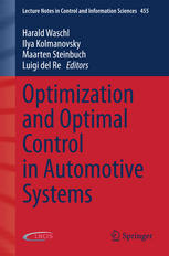 Optimization And Optimal Control In Automotive Systems 1st Edition Harald Waschl
