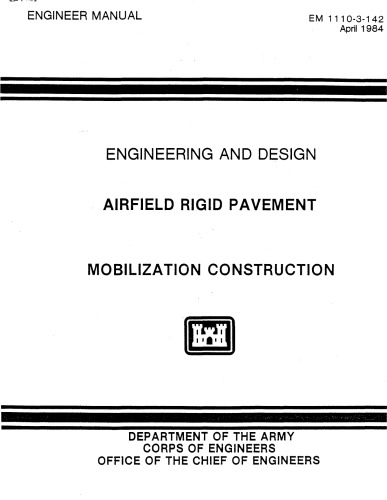 Airfield Rigid Pavement Mobilization Construction Engineering And Design Em 11103142