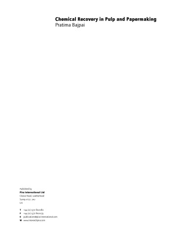 Chemical Recovery In Pulp And Papermaking Pira International Ltd
