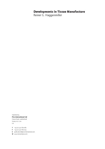 Developments In Tissue Manufacturing Pira International Ltd