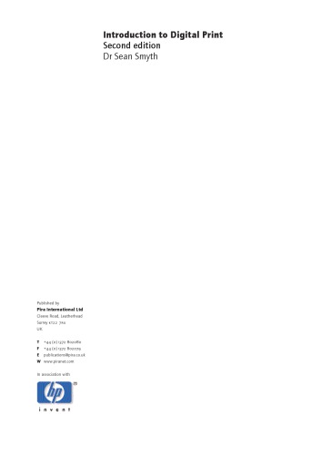 Introduction To Digital Printing 2nd Edition Pira International Ltd