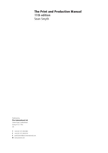 Print And Production Manual 11th Edition Pira International Ltd