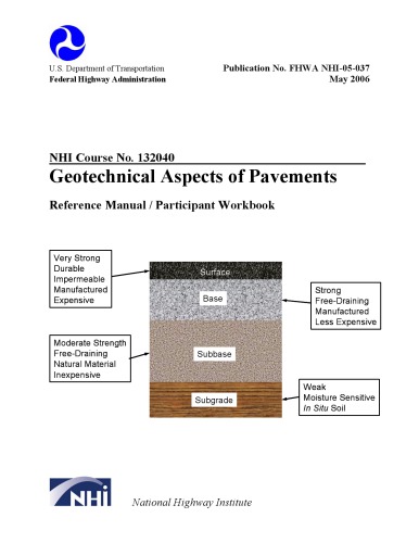 Geotechnical Aspects Of Pavements Reference Manual Participant Workbook Publication No Fhwa Nhi05037